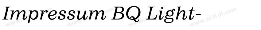 Impressum BQ Light字体转换